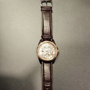 Bulova Sutton Automatic 98A165. Brown strap with bronze and gray body